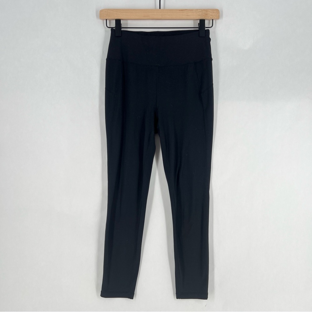 Sweaty Betty All Day‎ 7/8 Length Legging Soft Stretchy Black Banded Waist Size 6